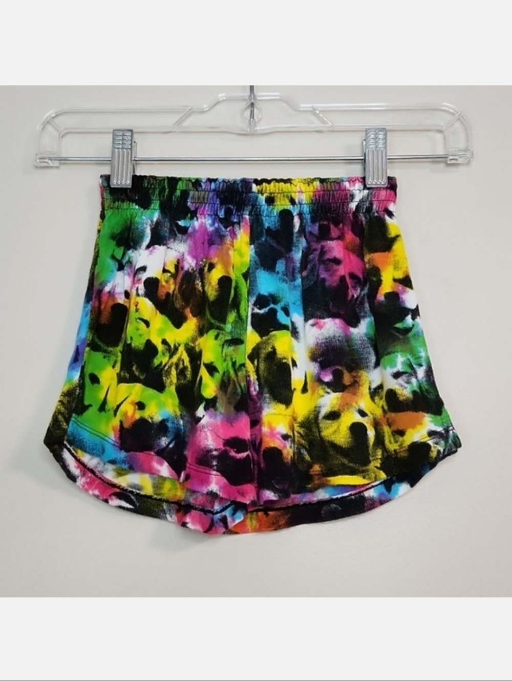Flowers By Zoe Girls Tie-Dye Dog Print Shorts, Size S ~ EUC